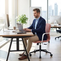 Chaise de bureau de direction ergonomique pivotante de luxe en tissu pour ordinateur, fournie directement par l'usine