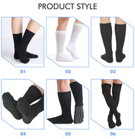 Chaussettes pour diabétiques, hauteur genou, en mélange de fibres de bambou et de coton, coupe ample confortable, pour hommes, noir et blanc, qualité OEM