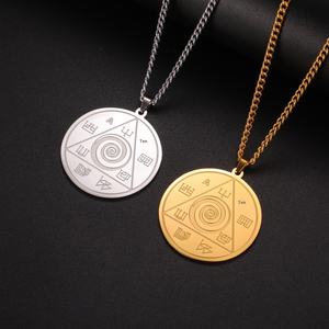 Collar con colgante <span class=keywords><strong>Abraxas</strong></span> de buena suerte Vintage, talismán mágico de acero inoxidable, controla tu vida, amuleto mágico para regalo de enlace de dinero - Product Image 3