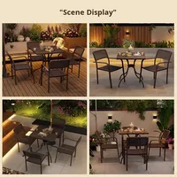 Ensemble chaise et table de jardin en métal imperméable de style moderne pour l'extérieur, la cour et le balcon, pour l'exposition et la relaxation