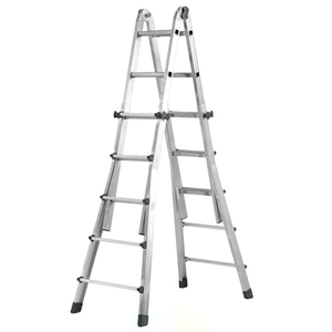 Scala Telescopica in Alluminio 4+4 Gradini Profilo 67 mm - Product Image 1