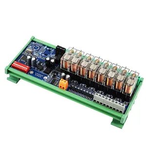 Rs485 Remote Control Relay Module Huaqingjun Original 8-Channel RS485 Inputs Outputs Relay Module DC12V/24V Modbus RTU For Remote Control