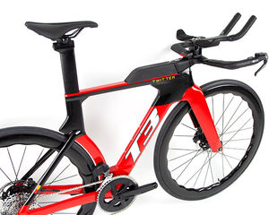 Vélo de course sur route <span class=keywords><strong>TWITTER</strong></span> TT pour triathlon, 700c, 24 vitesses, cadre en fibre de carbone, écologique, résistant à l'eau, roue avant à 3 rayons, roue arrière en carbone - Product Image 5