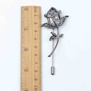 Advanced Men Retro Golden Flower Brooch <strong>Pins</strong> Collar Suit Stick Breastpin Diamante <strong>Pin</strong> Men's Suit Dressup - Product Image 4