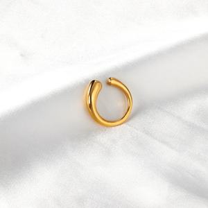 Anillo de Aro de Oro de 18k al por Mayor para Mujer y Hombre, Anillos de Dedo Sencillos Rellenos, Joyería - Product Image 5