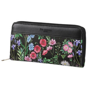 Classic retro floral pattern long <b>wallet</b> Oxford three-layer <b>zipper</b> clutch ladies coin purse - Product Image 2