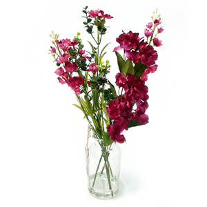 Arrangement de fleurs artificielles réalistes de type <span class=keywords><strong>Sweet</strong></span> <span class=keywords><strong>William</strong></span> dans une bouteille en verre transparent avec eau artificielle, décoration élégante pour la maison, vente en gros - Product Image 3