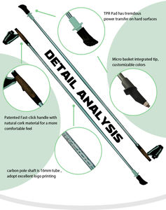 Bâtons <span class=keywords><strong>de</strong></span> randonnée <span class=keywords><strong>ultra</strong></span> légers en fibre <span class=keywords><strong>de</strong></span> carbone à 50%, télescopiques, pour la course à pied et la randonnée, pour le camping en plein air et la <span class=keywords><strong>marche</strong></span> <span class=keywords><strong>nordique</strong></span> - Product Image 2