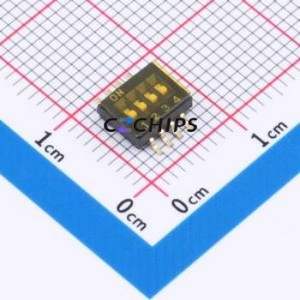 HY-DSHP04TS DIP Switch SMD-8P,6.7x5.4mm Switch Flat Toggle, Groove Type Single Pole Single Throw 4 Gull Wing Type - Product Image 1