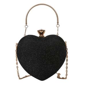 Tas Malam Bentuk Hati Berhiaskan Kristal untuk Wanita, Tas Tangan Kristal Emas untuk Pesta <span class=keywords><strong>Prom</strong></span> - Product Image 2