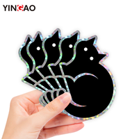 Autocollants holographiques en cristal personnalisés pour bureaux et ordinateurs portables, autocollants adhésifs imperméables pour bagages et boîtes, autocollants découpés