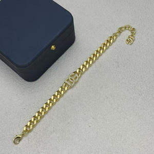 Set Perhiasan Fashion Kalung Berlian Warna Baru Gaya Vintage Wanita dan Gelang Rantai Huruf DG - Product Image 5