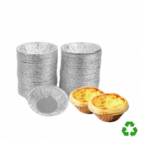 Moules à pâtisserie ronds jetables en aluminium de qualité alimentaire 40 ml pour tartes aux œufs et mini-cupcakes