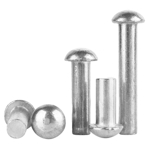 10 pièces/sac Rivets pleins en aluminium M2.5 M3 M4 M5 M6 à tête ronde, rivets à goupille personnalisés, tailles métriques, Grade 867, Grade 1050, Grip 2-8 - Product Image 3