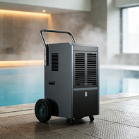 Déshumidificateur industriel mobile sur chariot 50-100L/jour avec poignée de déplacement facile et boîtier métallique pour bureau