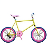 Vélo à pignon fixe à cadre en acier, 20, 24, 26 pouces, frein à rétropédalage, pour les trajets urbains et les balades décontractées.