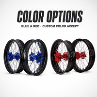 Nouvelles jantes Supermoto de 17 pouces, en alliage d'aluminium anodisé CNC, couleur arc-en-ciel, homologuées DOT ISO, pour 125-530cc, remplacement durable