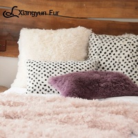 Coussin chaud en fourrure de chèvre, pour canapé, coussin carré court, personnalisé, mode luxe,