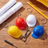 Porte-clés Casque de Sécurité Miniature Personnalisé avec Logo – Décapsuleur Promotionnel en Forme de Casque de Chantier – Outil de Camion en Plastique Personnalisable avec Logo