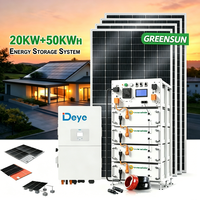 Kit solaire hors réseau complet de 20 kW, batterie de secours LiFePO4 de 50 kWh, onduleur hybride Solis/Deye pour ferme et hôtel