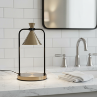 Lampe chauffe-bougie électrique moderne avec minuterie et variateur d'intensité, base en fer, diffuseur de cire, lampe de table de luxe pour bougies parfumées en pot