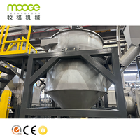 Ligne de lavage et de recyclage de bouteilles et seaux en PP, HDPE, ABS, PS, avec broyeur de conteneurs creux, réservoir de lavage à chaud par friction, contrôle PLC, certifiée CE ISO