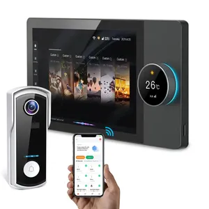 Tuya Smart-Home-Gerät WiFi Multifunktions-8-Zoll-Touchscreen ZigBee-Gateway in Wand unterstützung 2-Gang-Schalter