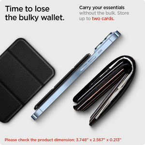 Minimalist PU Leather RFID Blocking Mag Safe Slim Magnetic Credit Card Case for iPhone with <b>Phone</b> Stand - Product Image 2