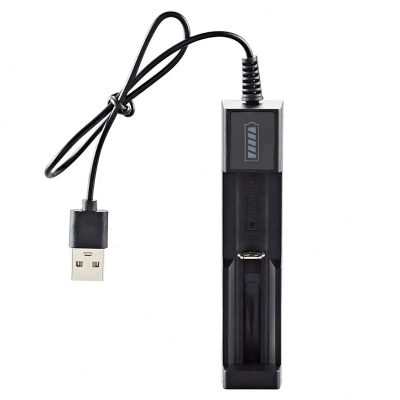 Carregador de lítio USB 18650 14500 Bateria de lítio de carga única Universal Carregador USB com caixa de carregamento de slot único
