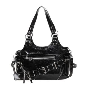 Ladies Fashion Y2K Rivet Street Sac à bandoulière personnalisé Multiple Pockets Retro Spicy Girl Crossbody Bag Oeillets Belt Handbag - Product Image 5