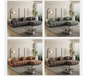 Sofa panjang krim beludru putih, dapat dilipat Modular ramah lingkungan untuk apartemen ruang tamu kamar tidur & Hotel - Product Image 6