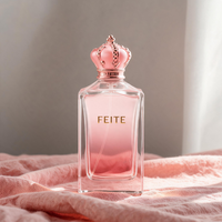 Flacon de parfum en verre de luxe personnalisé avec logo, 100 ml, vide, transparent, avec bouchon à vis coloré