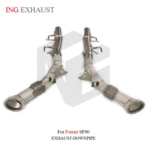 ING <span class=keywords><strong>Scarico</strong></span> Dritto Catback in Acciaio Inox per Ferrari SF90 con Scudo Termico, <span class=keywords><strong>Tubo</strong></span> ad Alto Flusso e Alte Prestazioni - Product Image 4