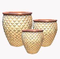 Grands pots à fleurs en céramique, résistants au gel, faits à la main, style rustique européen, finition naturelle, pour centres commerciaux, jardins et décoration intérieure