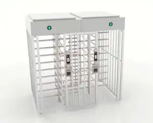 Ankuai AKT334 Full Height Turnstile Gate Double Channel with Three Arms and Semi-Automatic Mechanism Face Recognition Capable