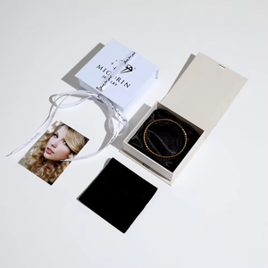 Ecofriendly Cardboard Paper Jewellery Boxes <b>Ring</b> Earrings Bracelet Necklace Luxury Jewelry Gift Box Flap Jewelry Box With Ribbon - Product Image 2