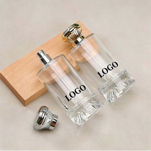 Custom Luxury <b>Round</b> Clear Glass Perfume Bottles with Pump Sprayer for 50ml-100ml Premium <b>Mens</b> Fragrance Packaging - Product Image 2