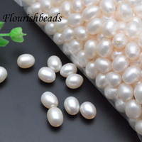 Bonne qualité naturel d'eau douce blanc demi-trou perle riz forme perles en vrac pour bijoux collier Bracelet fête cadeaux faisant