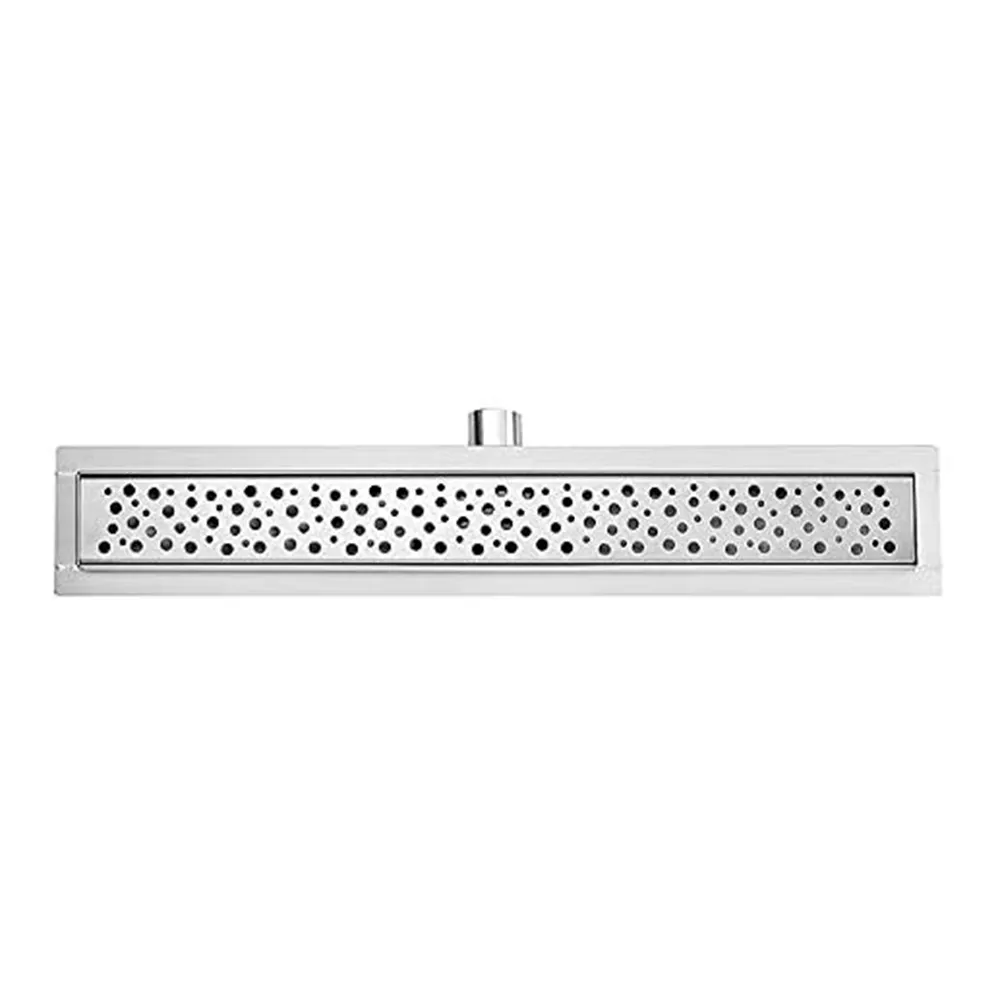 Bathroom linear shower drain shower channel anti corrosion SUS 304 stainless steel rain pattern grate cover long floor drain