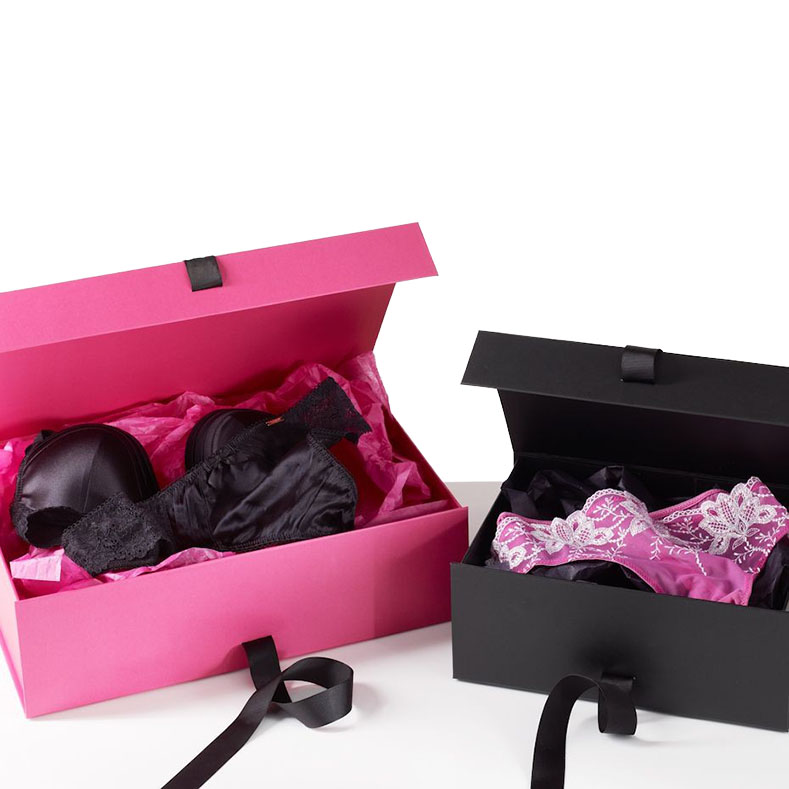 Оптовая роскошная бумажная картонная подарочная упаковка для нижнего белья с вашим собственным логотипом