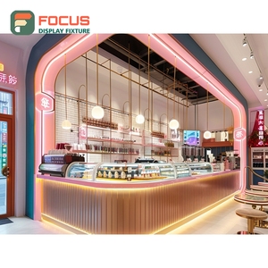 Durable Coffee Display Cabinet Laminate Wood Finish Syrup Bottle Display Area Coffee Display Cabinet - Product Image 3