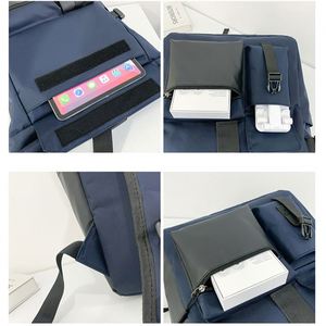 Sac à dos d'école pour adolescents de haute qualité, 17 pouces, personnalisé, simple, imperméable, à enroulement, pour les voyages d'affaires, pour ordinateur portable, pour hommes - Product Image 3