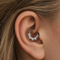 Anneau segmenté en titane ASTM F136 G23 avec cristaux, pour piercing de nez, boucles d'oreilles, bijoux pour femmes, bijoux de piercing corporel