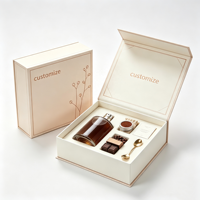 Luxuriöse Magnetische Geschenkbox mit Eigenem Logo, Creme-Roségold-Folie, Botanisches Design mit Einlage für Kaffee, Schokolade, Lebensmittel, Großhandel