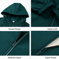 Veste Softshell Unisexe Personnalisée avec Doublure Polaire Hiver, Coupe-Vent Extérieur avec Bandes Réfléchissantes et Fermetures Éclair pour Homme et Femme