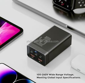 125W Gan Charging Head 3USB C+2USB QC3.0 Multi Port Travel Desktop Charger Mobile Phone Charging <b>Socket</b> - Product Image 6