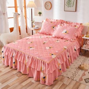 <span class=keywords><strong>Lenzuola</strong></span> Trapuntate Spesse, Tessuti per <span class=keywords><strong>Letto</strong></span>, Copriletto, Lenzuolo Piatto in Cotone con Motivi Floreali, Copriletto con Balza - Product Image 3