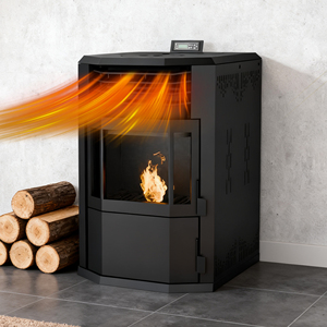 Poêle hybride PANSEE WH-PU120 10 kW à double alimentation <span class=keywords><strong>bois</strong></span> et granulés, design moderne, respectueux de l'environnement, 8 kW - Product Image 1