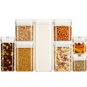 grain pantry sealed organizer clear pp cereal food container box kitchen plastic airtight food storage containers set with lid
