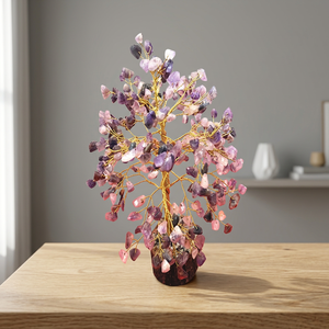 Árbol de Amatista Hecho a Mano con Piedras Preciosas Naturales, Cristal Curativo, Feng Shui, Adorno Decorativo para el Hogar - Product Image 1